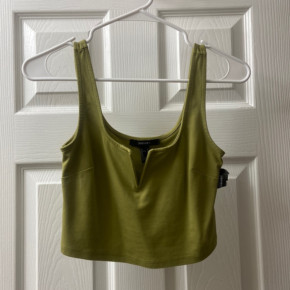 Olive Green Crop Top